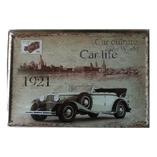 Plaque métallique rétro vintage 30x20cm Car culture Auto World Car Life