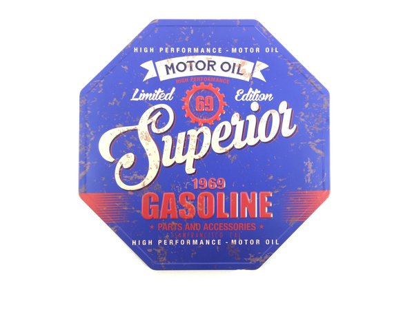 Plaque Métal Déco Vintage - Superior Gasoline Motor Oil