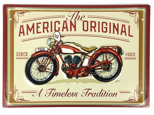 Plaque Métal Déco Vintage - American Original Harley Moto (30x40cm)